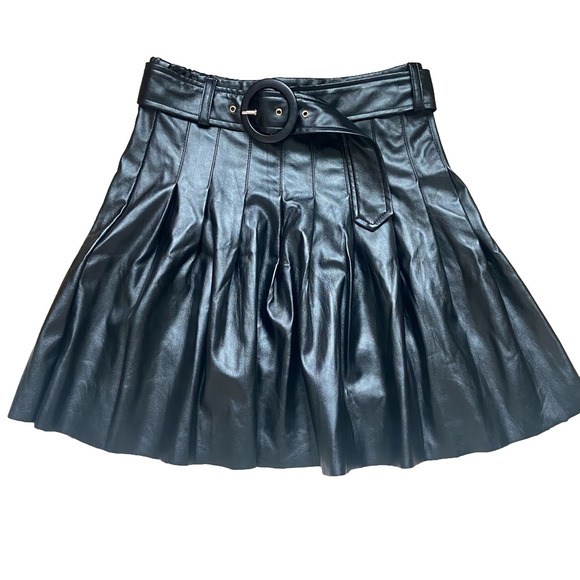 Lost + Wander Dresses & Skirts - Lost + Wander Black Faux Leather Mini Skirt